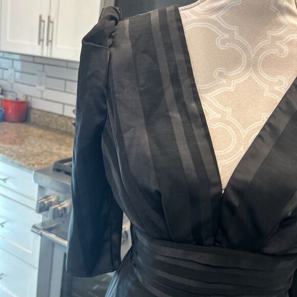 JOA Just One Answer V Neck Pleated Black Dress Anthropologie XS - Picture 6 of 15